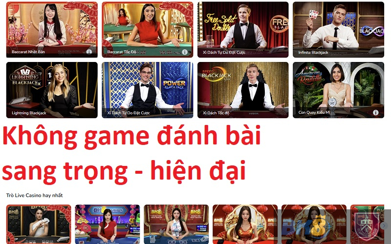 Không game đánh bài sang trọng - hiện đại